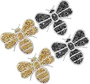 NUOBESTY 4pcs Sparkling Decorative Crystal Appliques for Clothes Shoes Bags Effortless Fashion Upgrade with Glamorous Crystals