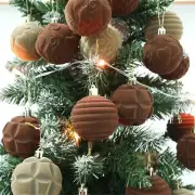 12X Christmas Balls Flocked Xmas Tree Ball Baubles Hanging Ornament Party Decor