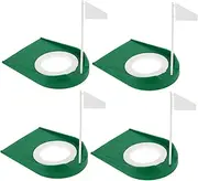 Totority 4pcs Golf Putting Disc Golf Putting Game Golf Hole Training Putter Golf Trainer Disc Golf Target Stand Practice Golf Hole Cups Golf Putting Hole Cup Green Plastic re-usable