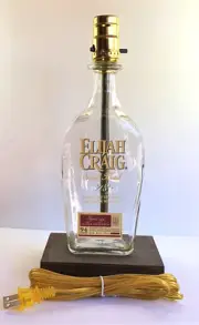 Handmade Elijah Craig Bourbon Liquor Bottle Table Lamp Bar Lounge Desk Light