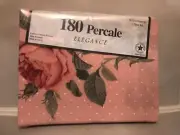 VTG ELEGANCE no Iron Percale 3PC Twin Set Flat, Fitted Sheets and Pillowcase USA