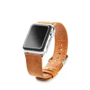 For Apple Watch Series 4,44-mm Case,Genuine Leather Oil Wax Strap,Brown