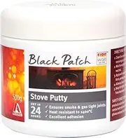 Black Patch Stove Putty 500g Ideal for Fuel Stoves and Barbeques and Installing Fibreglass Rope, Filling Holes, Cracks or Sealing Flues.