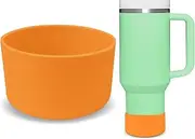 Upgrade Protective Silicone Boot Bumper for Stanley Quencher Adventure 40oz 30oz 20oz 30oz Tumbler, Water Bottle Bottom Sleeve Cover Accessories for Stanley Mug Cup (Orange, OD:2.95in/7.5cm)