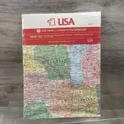 Vintage MAP UNITED STATES OF AMERICA 52x34” RAND MCNALLY Travel Cosmopolitan NEW