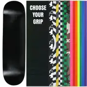Skateboard Deck Pro 7-Ply Canadian Maple DIP BLACK With Griptape 7.5" - 8.5"