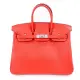 HERMES BIRKIN 25CM Togo 牛皮柏金包(A刻/番茄紅/銀釦)