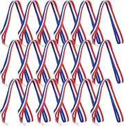 COMNESTBI 25pcs Medal Neck Ribbons with Snap Clips Striped Lanyards for Sports Competitions Academic Awards Corporate Functions User Friendly Design for Effortless Setup