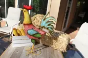 ROOSTERS, Multi- color, Ranch Decor, Country Decor, Yard Art T-221