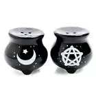 Salt & Pepper Witches Cauldron Collectible Shaker Spice Holder Kitchen Tool Set