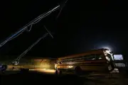 Friday Night Lights Cranes Holding Sprinklers Over Set TV Old Photo 1
