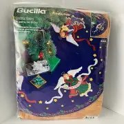Vintage Bucilla Christmas Tree Skirt Kit Celestial Angels 83669 Felt Appliqué