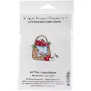Whipper Snapper Designs Cling Mounted Stamp - Apple Basket, NEW