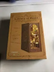 DIY Book Nook End Kit Library of Books Miniature Dollhouse LED Lights SL 06 A
