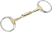 Loose Ring Copper Mouth Snaffle Horse Bit, D Ring Comfort Stainless Steel Eggbutt Bit Professional French Link Dee Snaffle Bit 5.3 Inch Roller Mouth Eggbutt Snaffle Bit for Horses, Gifts