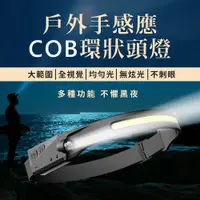 在飛比找PChome24h購物優惠-戶外手感應COB 環狀頭燈(揮手感應 夜行 露營頭燈 登山 