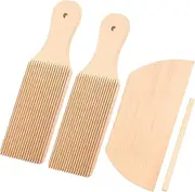 Pasta Board Set, Wooden Gnocchi Board, Wood Pasta Making Tool Set, Portable Butter Paddle Set, Pasta Maker Accessories, Practical Dough Cutter Rolling Pin for Home Restaurant Kitchens