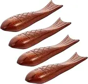BIUDECO 4Pcs Wooden Chopstick Holders Chopstick Racks Keep Cutlery Clean Organized for Everyday Use