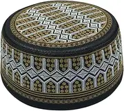 [YJZQ] Muslim Prayer Hat Muslim Prayer Hat Men's Embroidery Muslim Islam Hat Male Islam Man Embroidery Hat Muslim Prayer Kufi Hat for Ramadan Decoration