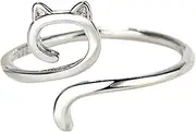 Crochet Yarn Ring Cat | Adjustable Cat Ears Open Ring | Cute Design Crochet Tension Regulator Tool for Christmas, New Year, Mother's Day, and Birthday