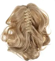NULYLU Faux Ponytail Hairpiece with Claw Clip Curly Hair Extension for Quick Styles Realistic High Temperature Easy to Use Secure for Fine Hair