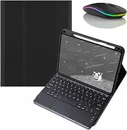Keyboard Case for iPad Mini 7 (2024) & Mini 6 (2021) 8.3", Built in Pencil Holder, Magnetic Detachable Wireless Keyboard with Bluetooth Mouse,Black