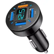 Car Charger Cigarette Lighter Socket Splitter 4 Ports USB Adapter LED Voltage (for: Smart)