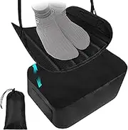 IODOO 2-in-1 Airplane Footrest Pillow - Inflatable Travel Foot Hammock & Cushioned Foot Pad for Ultimate Comfort on Flights, Travel Accessories, Portable Foot Rest for Flights