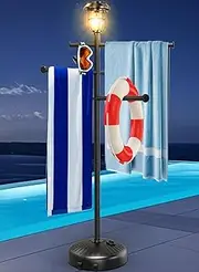 Pool Tower Rack with Solar Lamp