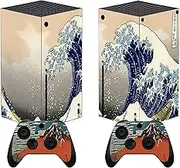 PlayVital The Great Wave Custom Vinyl Skins for Xbox Series X, Wrap Decal Cover Stickers for Xbox Series X Console Controller