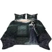 Gothic Fantasy Art Dark Garden of Two Elf Lovers Coverlet