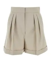 turn-up pleated shorts IT38,IT36 sand-colored
