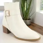 Journee Women Comfort Foam Elley Stacked Block Heel Square Toe Bootie Size 6 NIB