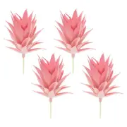 4Pcs Small Artificial Succulents Plants Unpotted Faux Succulent Picks Pink