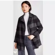Theory Clairine Overlay Coat in Black Multi Check. NWT. Size XS. Retail- $900