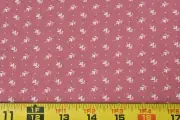 By 1/2 Yd, White Calico on Dusty-Pink Quilt Cotton, P5280