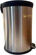 Spruce Hygiene Rubbish Bin Pedal Kitchen Bin Stainless Steel Garbage Bin Trash Can with Lid Soft Closed Round Waste Bucket for Kitchen Bedroom Bathroom Office Outdoor