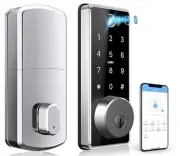 CIVIGEM Digital Smart Lock: T15B-W/ Keys, Bluetooth, Fingerprint, Passcode