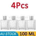 4x 100ML Refillable Perfume Atomizer Empty Flat Glass Spray Bottle Containers AU