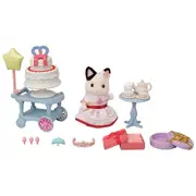 Sylvanian Families Kids/Children Toy Tuxedo Cat Girl Doll Party Time Playset 3y+