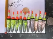 10 NEW WOOD SLIP FLOATS / BOBBERS PANFISH ICE FISHING NO FREEZE UP ON LINE B69