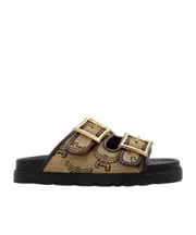monogram-pattern slides 37,38,40 Black