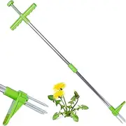 BOSENIYU Weed Puller, Stand Up Weeder Hand Tool, Weed Puller Twister Long Handle Garden Weeding Tool with 3 Claws and Foot Pedal.