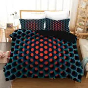 3D Y2K Stereoscopic Quilt Doona Duvet Cover Pillow Case Set with Dense Holes Pattern