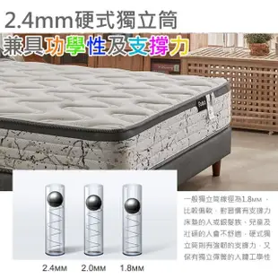 【FAMO 法摩】瞬涼型涼感紗+零度散熱棉加高硬式獨立筒床墊(雙人加大6尺)