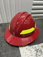 BULLARD FHRDR Fire Helmet,Red,Full-Brim