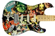 Guitar Skin Electric Axe Wrap Re-skin Bass Movie Classics Monsters Mash Up 612