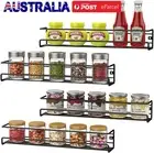 Spice Herb Jar Rack Chrome Holder Kitchen Door Cupboard Storage Wall-Mounted