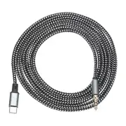 USB C to 3.5mm Male Audio Aux Jack Cable Type C Adapter to 3.5mm TRS 6.7ft Black