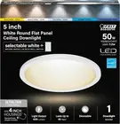 4 Inch LED Ceiling Downlight, Dimmable Flat Panel Ceiling Light with Color Selec
